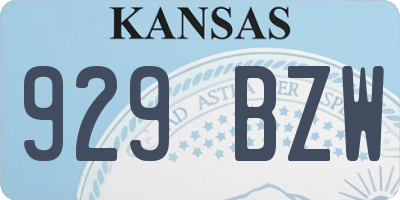 KS license plate 929BZW