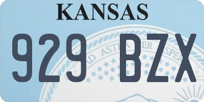 KS license plate 929BZX