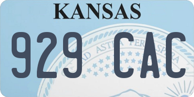 KS license plate 929CAC