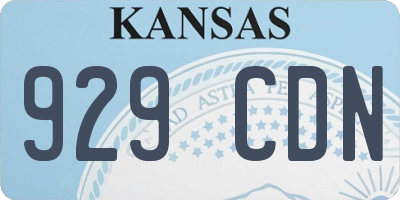 KS license plate 929CDN