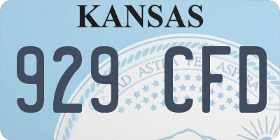 KS license plate 929CFD