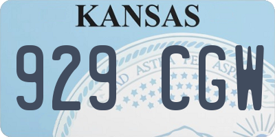 KS license plate 929CGW