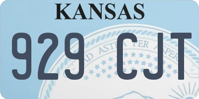 KS license plate 929CJT