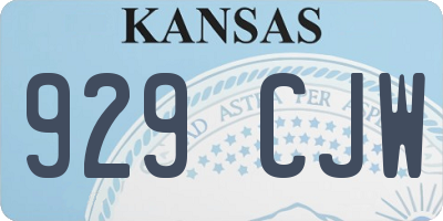 KS license plate 929CJW