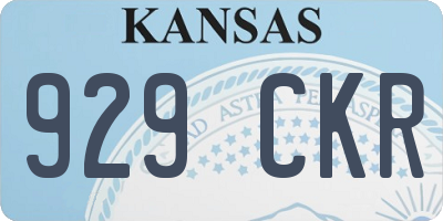 KS license plate 929CKR