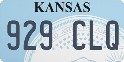 KS license plate 929CLQ