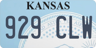 KS license plate 929CLW
