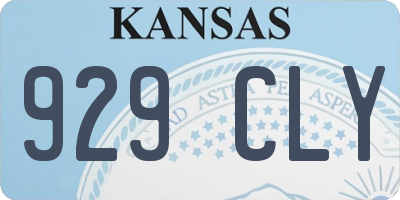 KS license plate 929CLY
