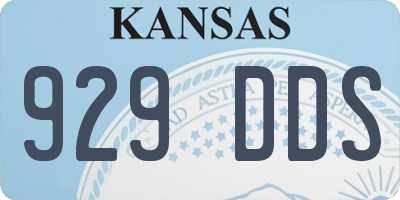 KS license plate 929DDS