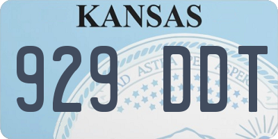 KS license plate 929DDT