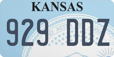 KS license plate 929DDZ