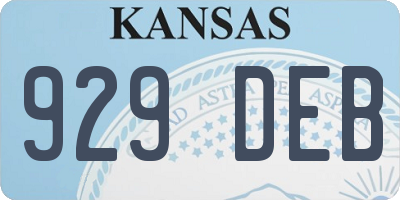 KS license plate 929DEB