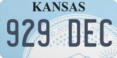 KS license plate 929DEC