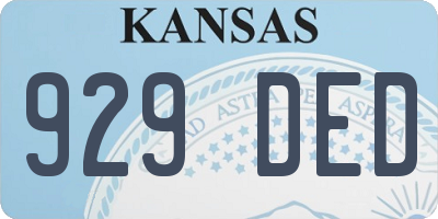 KS license plate 929DED