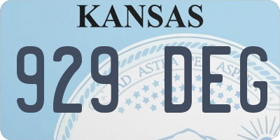 KS license plate 929DEG