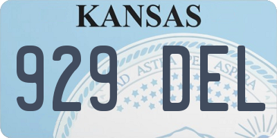 KS license plate 929DEL
