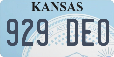KS license plate 929DEO