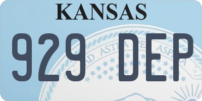 KS license plate 929DEP
