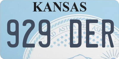 KS license plate 929DER