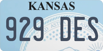 KS license plate 929DES