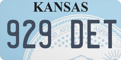KS license plate 929DET