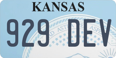 KS license plate 929DEV