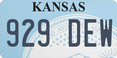 KS license plate 929DEW