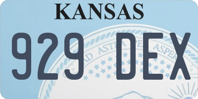KS license plate 929DEX