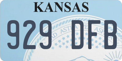 KS license plate 929DFB