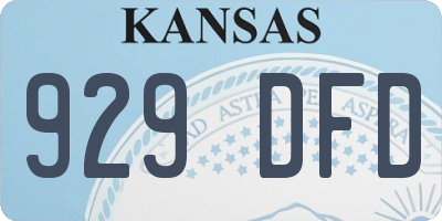 KS license plate 929DFD