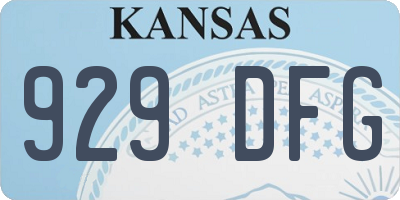 KS license plate 929DFG