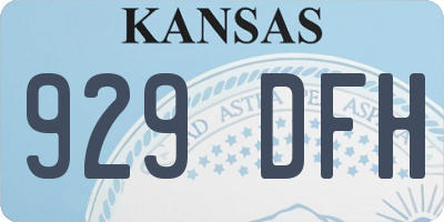 KS license plate 929DFH