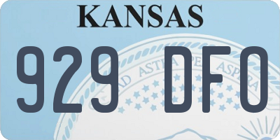KS license plate 929DFO