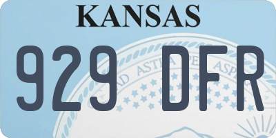 KS license plate 929DFR