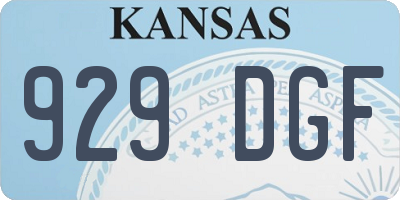 KS license plate 929DGF