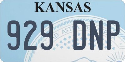 KS license plate 929DNP