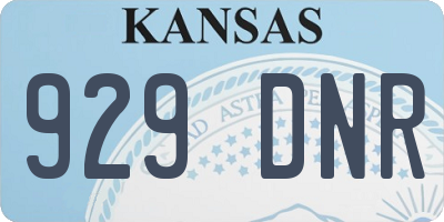 KS license plate 929DNR