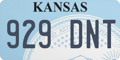 KS license plate 929DNT