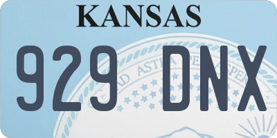 KS license plate 929DNX