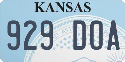 KS license plate 929DOA
