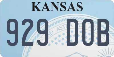 KS license plate 929DOB