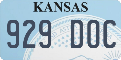 KS license plate 929DOC