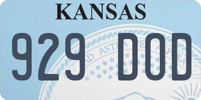 KS license plate 929DOD