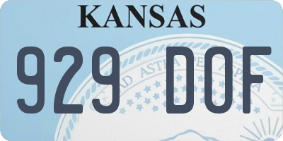 KS license plate 929DOF