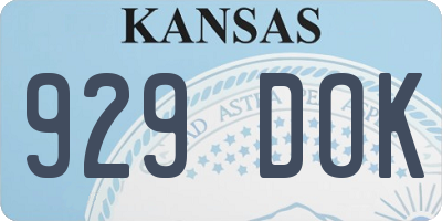 KS license plate 929DOK