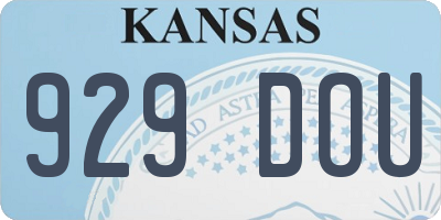 KS license plate 929DOU