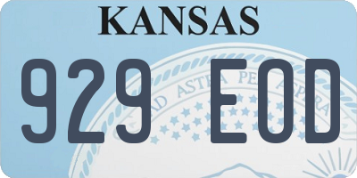 KS license plate 929EOD