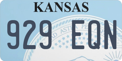 KS license plate 929EQN