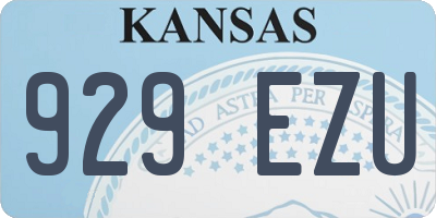 KS license plate 929EZU