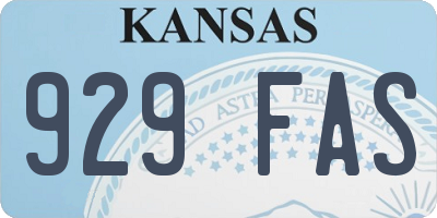 KS license plate 929FAS